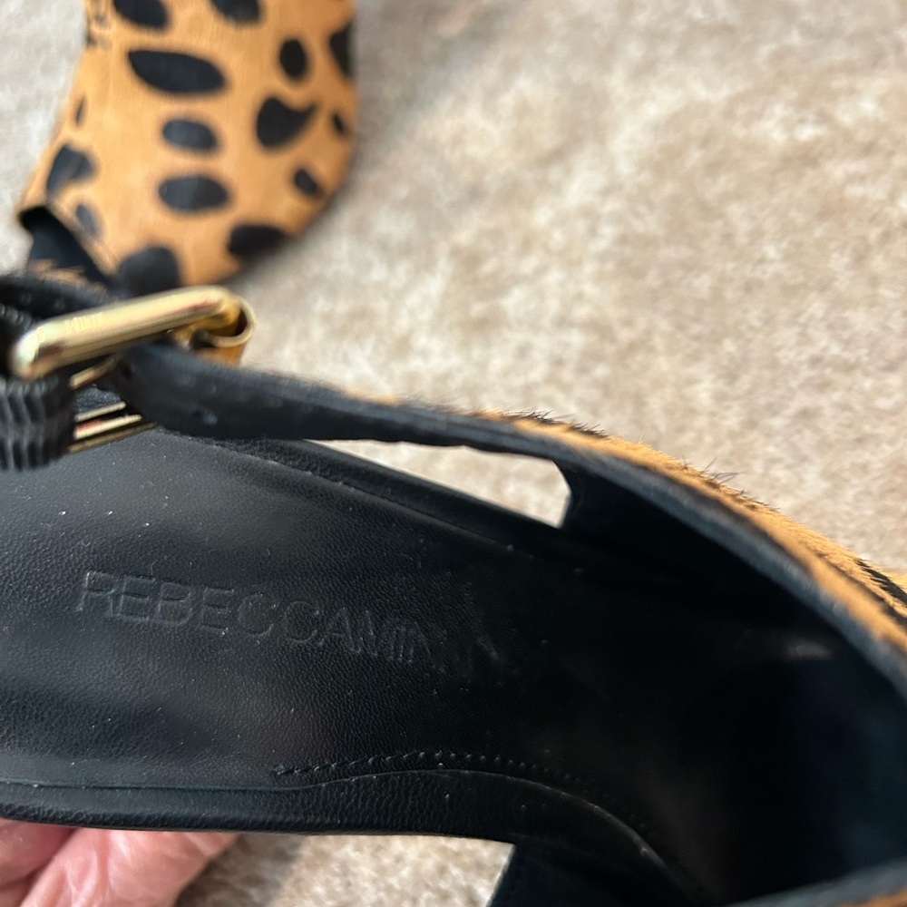 Rebecca Minkoff Leopard Calf Hair Heels Size 6 1/2 M - Picture 8 of 8